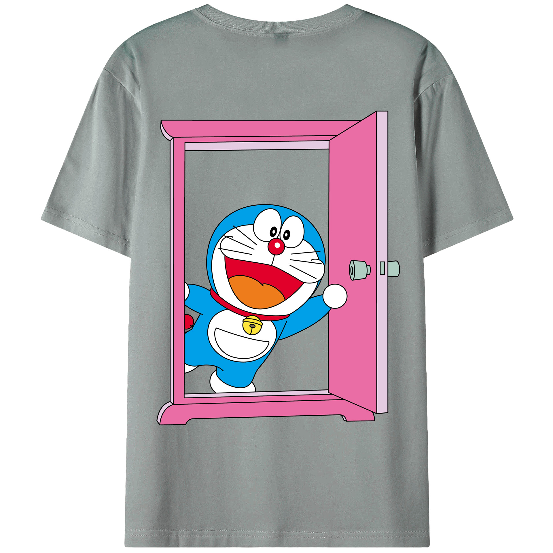 （画像用） ドラえもん Doraemon 綿100％ メンズ半袖Tシャツ（バックプリント） 通気性